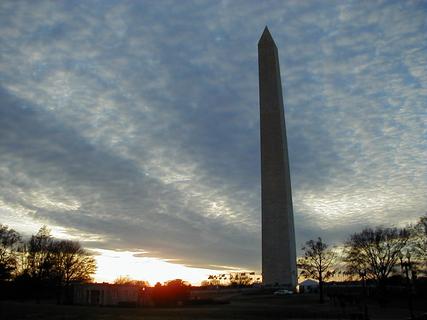 Washington Monument at sunset<br>Location: <a href="https://www.google.com/maps/search/?api=1&query=38.88979,-77.03325" target="_new">Washington Monument</a>